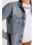 Kadın Relax Fit Rahat Kesim Çift Cepli Uzun Kollu Denim Gömlek 2