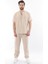 Bej Over Fit Erkek Gömlek Takım E7303 2