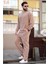 Kahverengi Erkek Sweatshirt Eşofman Takımı E7401 1