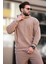 Kahverengi Erkek Sweatshirt Eşofman Takımı E7401 2