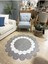 Hasır Jüt Çiçek Desenli Kilim Halı 2