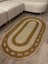 Sarmaşık Model Oval Hasır Görünümlü Jüt Kilim Paspas Halı 1