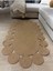 Oval Papatya Hasır Jüt Çiçek Desenli Kilim Halı 3