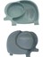 Buffer® Bebek ve Çocuk Için Sevimli Fil Model Desenli Yemek Bebek Mama Kabı Bölmeli Tabak 5