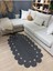 Oval Papatya Hasır Jüt Çiçek Desenli Kilim Halı 5