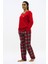 Düz Kombinli Ekose Pijama Takımı 2