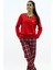 Düz Kombinli Ekose Pijama Takımı 4
