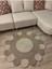 Taş Kırçıllı Jüt Hasırlı Kırçıllı El Örgüsü Kilim Halı Hasır Yuvarlak 1