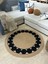Cookie Yuvarlak Jüt Hasırlı El Örgüsü Kilim Halı 4
