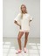 Kadın Kadın %100 Pamuk Bisiklet Yaka Oversize Beyaz Baskılı T-Shirt Çok Renkli 3