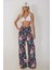 Kadın Çekmece İpli Baskılı Geniş Paça Pantolon Multicolor 1