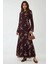 Kadın Çiçek Desenli Modest Elbise Multicolor 2