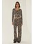Kadın Leopar Desenli Düz Paça Pantolon Multicolor 1