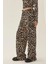Kadın Leopar Desenli Düz Paça Pantolon Multicolor 2