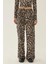 Kadın Leopar Desenli Düz Paça Pantolon Multicolor 4