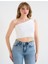 Tek Omuz Triko Crop Bluz Standart Beden Günlük Kullanım 1