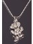 Zirkon Taşlı Çiçek Gümüş Renkli Kolye 3