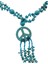 Turkuaz Taşlı Barış Sembollü Kolye 2