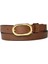 %100 Hakiki Deri, Gold Renk Tokalı 2 cm Açık Kahverengi Kadın Kemeri; Elbise, Pantolon KEMERI_2OVAL 5