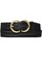 %100 Hakiki Deri Gold cc Tokalı Örgü Desenli Siyah Ince Kadın Kemeri, 3cm=3cm-Kdn-37 4
