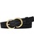 %100 Hakiki Deri Gold cc Tokalı Örgü Desenli Siyah Ince Kadın Kemeri, 3cm=3cm-Kdn-37 5