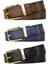 %100 Hakiki Deri 3'lü Set Siyah, Lacivert, Kahverengi Kadın Kot Kemeri, 4 CM=3LÜ-MET.KÖPRÜ.-76-090 5