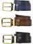 %100 Hakiki Deri 3'lü Set Siyah, Lacivert, Kahverengi Kadın Kot Kemeri, 4 CM=3LÜ-MET.KÖPRÜ.-76-090 6