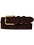 %100 Hakiki Deri, Gold Tokalı 4 cm Süet Koyu Kahverengi Kadın Kemeri; Kot, Spor Kemer=süet.76.koka 5