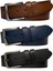 %100 Hakiki Tek Parça Kaliteli Deri 3'lü Set Siyah, Lacivert, Tosado 4.5 cm Kot, Spor Kemer=3lü-Go 1
