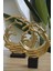 2 Li Alüminyum Döküm Soyut Dekoratif Obje 34CM-32 cm Gold 2