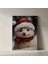 Kardan Adam Şapkalı Köpek Yavrusu Noel Tablosu 2
