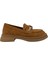 26101906S Taba Süet Deri Kadın Loafer Ayakkabı 1