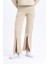 Kadın Yüksek Bel Yarık Jogger Pantolon Natural 1