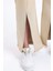 Kadın Yüksek Bel Yarık Jogger Pantolon Natural 5
