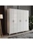 6 Kapaklı Beyaz Kare Desenli Mdf Gardırop 1