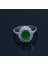 Zümrüt Yeşili Taşlı 925 Ayar Gümüş Kadın Yüzük Parmağa Göre Ayarlanır 3.81 gr 1
