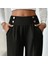 Kadın Beli Lastikli Düğmeli Ithal Krep Pantolon 2