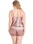 Arias Closet Büyük Beden Vizon Saten Babydoll Şort Takımı 2