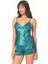 Arias Closet Petrol Saten Babydoll Şort Takımı 1