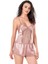Arias Closet Koyu Pudra Saten Babydoll Şort Takımı 2