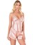 Arias Closet Koyu Pudra Saten Babydoll Şort Takımı 2
