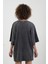 Antrasit Leopar Baskılı Soluk Efektli Oversize Tshirt 3