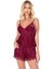 Arias Closet Bordo Saten Babydoll Şort Takımı 1
