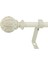 - 29992-26DW Yaprak Topu 5/8" Perde Çubuğu Seti, 66 Ila 110 Cm, Eskitilmiş Fildişi 1