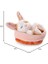 48707 Soft Toy Sleeping Pets Bunny Caramel Dotted In Peach Basket 12CM 2