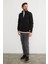 3 Iplik Basic Dik Yaka Yarım Fermuarlı Sweatshirt 4