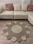 Taş Kırçıllı Jüt Hasırlı Kırçıllı El Örgüsü Kilim Halı Hasır Yuvarlak 5