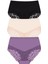 Kadın Külot 3'lü Arkası Dantelli, Yüksek Bel Külot, High Cut (%96 Pamuk - %4 Elastan) 2