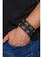 Altıpatlar ve 7 Kurşun Motif Deri Çıtçıtlı Unisex Bileklik 1101-1200 3