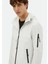 Beyaz Regular Fit Kapüşonlu Casual Dokuma Mont 3